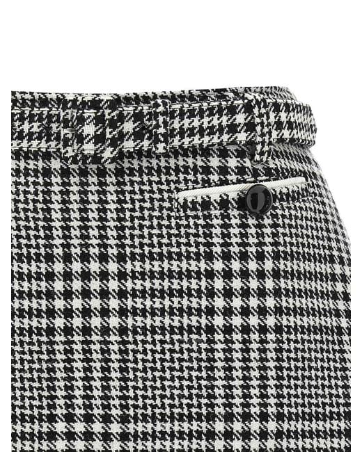 Self-Portrait Black Houndstooth Mini Skirt