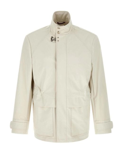Brunello Cucinelli White Waterproof Jacket Puffer Jackets Multicolor for men