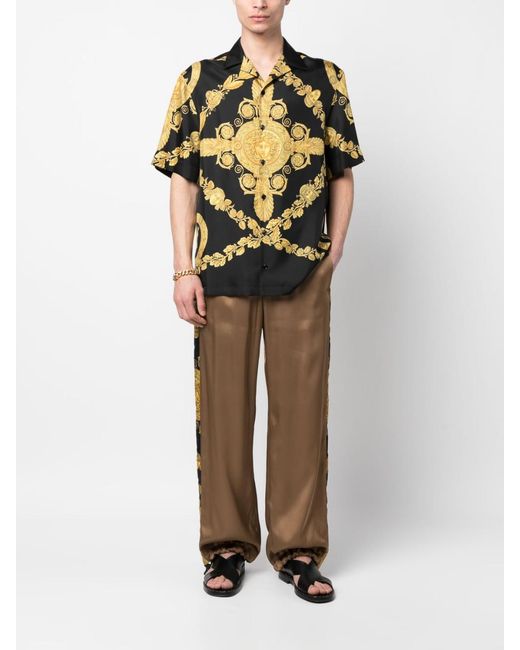 Versace Natural Barocco Print Trousers for men