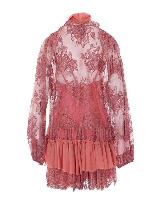 Aniye By Pink Deep Ribbpm Dream Lace Dress