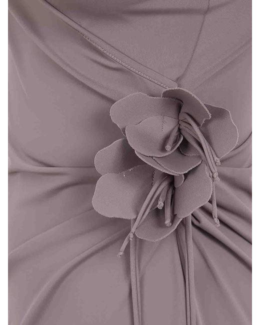 Coperni Purple Asymmetric Mini Flower Gown