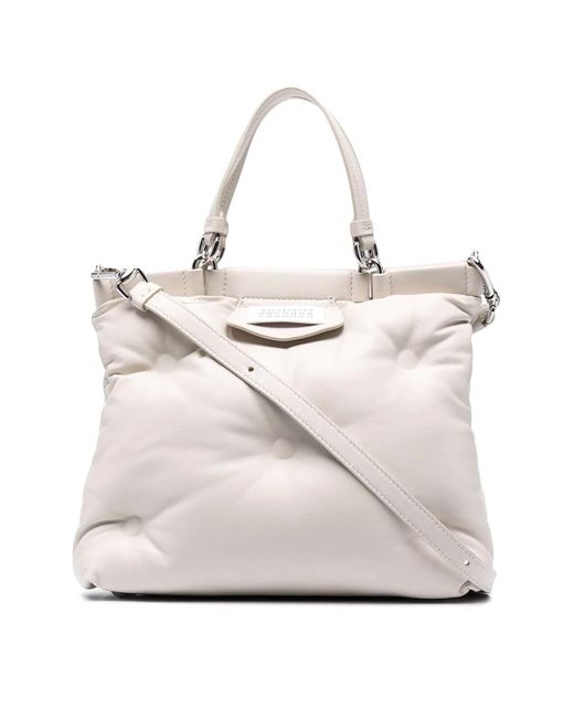 Maison Margiela Quilted-effect Tote in Natural | Lyst