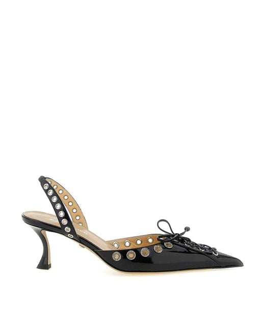 Mach & Mach Metallic Crystalized Corset Slingback
