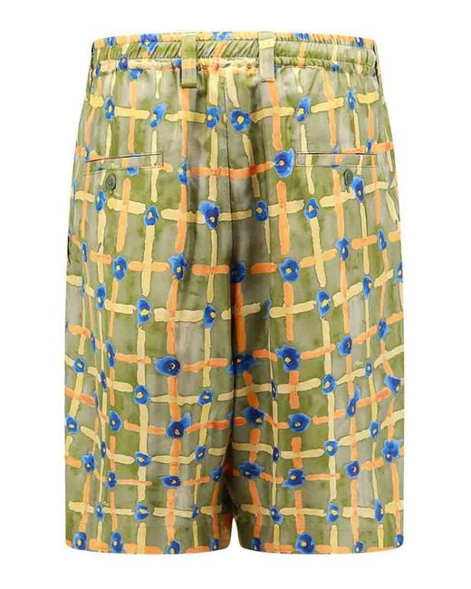 Marni Yellow Silk Bermuda Shorts for men