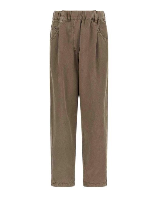 Brunello Cucinelli Natural Cotton Trousers