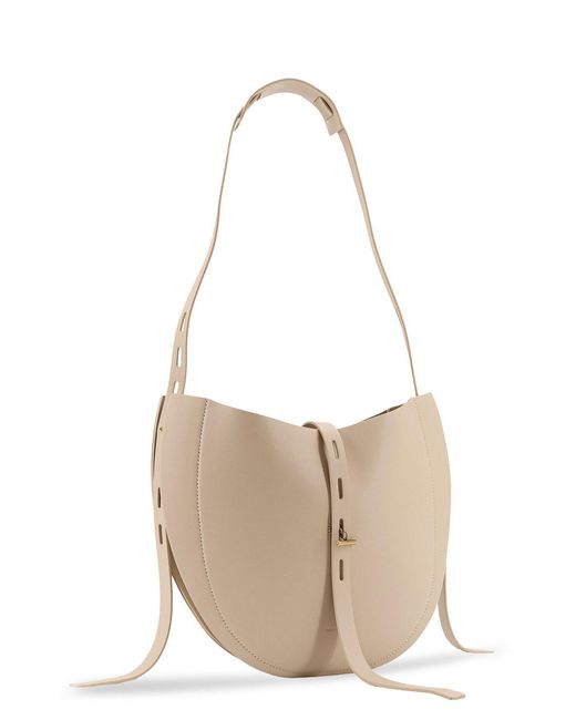MINOBOSSI White Lizzie Leather Shoulder Bag