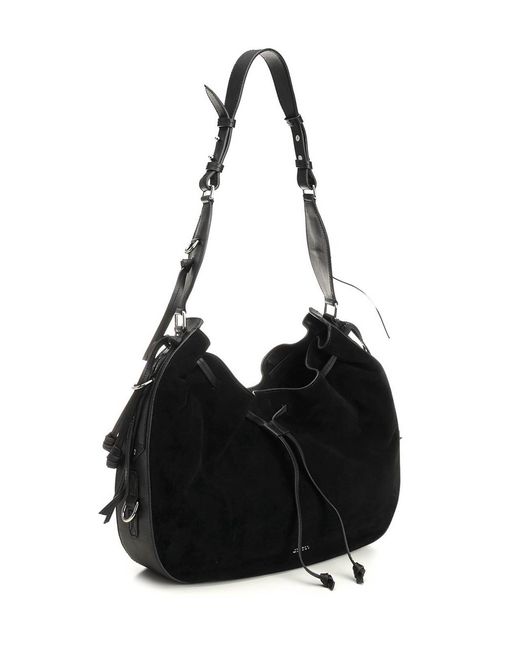 Isabel Marant Black Bolton Medium Suede Shoulder Bag
