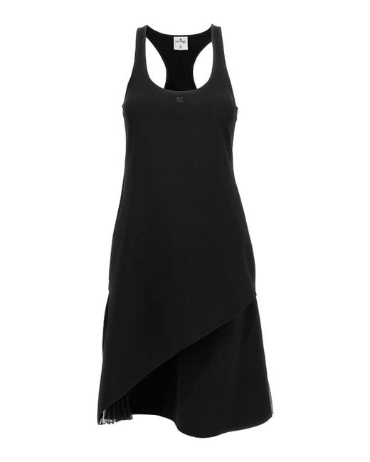 Courreges Black Infinty Pleats A-Line Dress