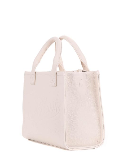 Mc2 Saint Barth Pink Hammered Leather Shopping Bag