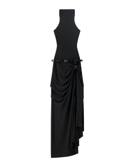Coperni Black Long Dress Featuring A Belted Waist