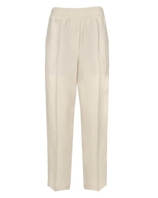 Brunello Cucinelli baggy Pull-up Pants In in White | Lyst