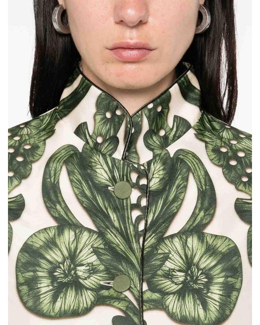 F.R.S For Restless Sleepers Green Printed Silk Shirt