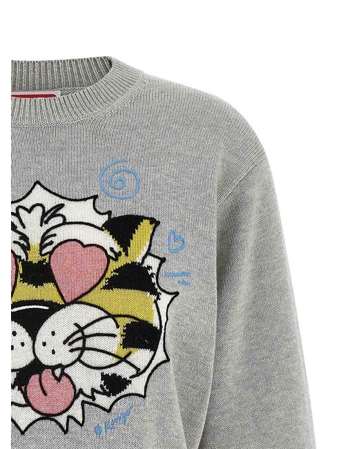 KENZO Gray Wild Tiger' Sweater