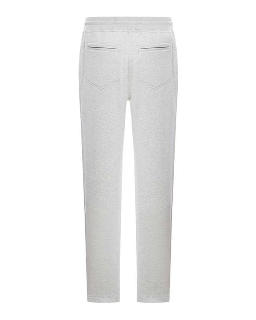 Brunello Cucinelli Gray Cotton-Blend Drawstring Tracksuit Bottoms for men