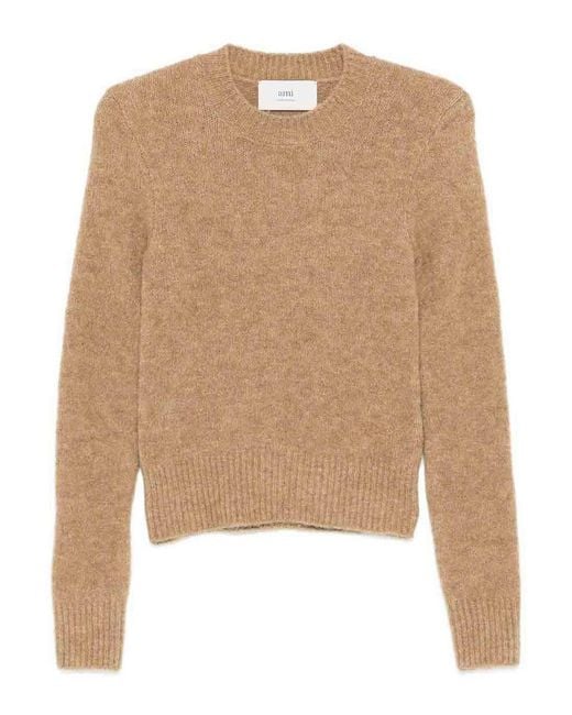 AMI Natural Crewneck Sweater