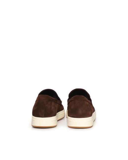 Hogan Brown H-Tv Suede Loafers for men