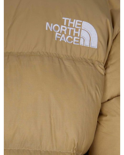 The North Face Natural Padded Quilted Coat With High Collar