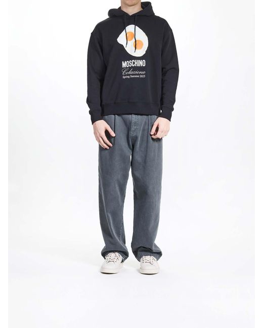 Moschino Blue Egg Hood Sweatshirt for men