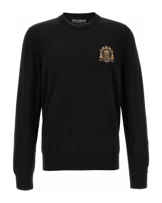 Dolce & Gabbana Black Coat Of Arms Sweater for men