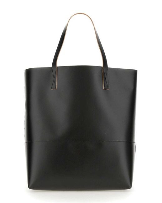 Marni Black Shopping Bag With Logo for men