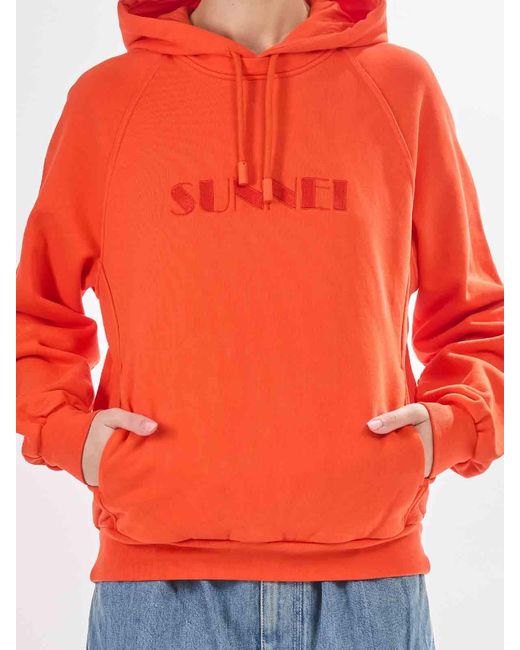 Sunnei Orange Double Hoodie