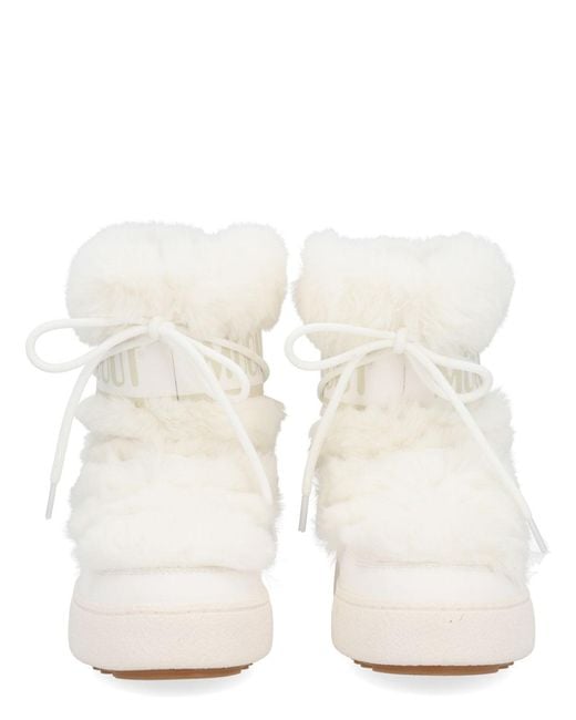 Moon Boot White Boot Ltrack Low Faux Fur