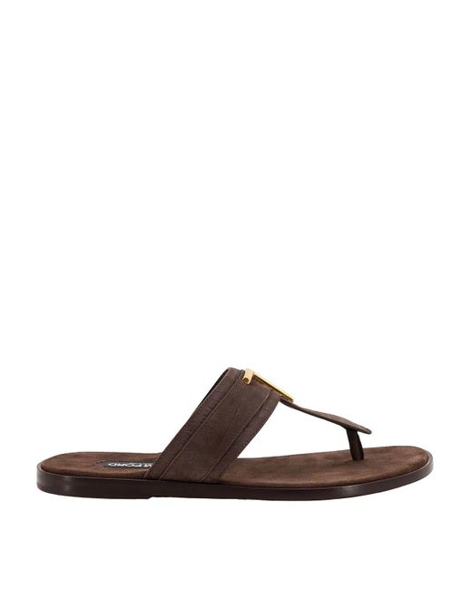 Tom Ford Brown Leather Sandals for men