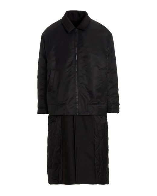 Valentino Garavani Black Reversible Long Coat for men