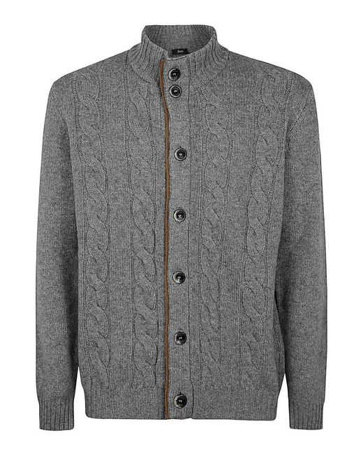 Herno Gray Cardigan for men