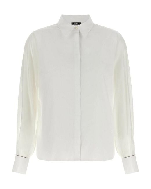 Peserico White Stretch Cotton Shirt