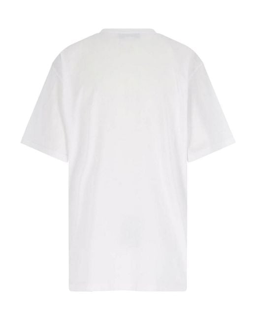 Stella McCartney White T-Shirt Logo With Sequins