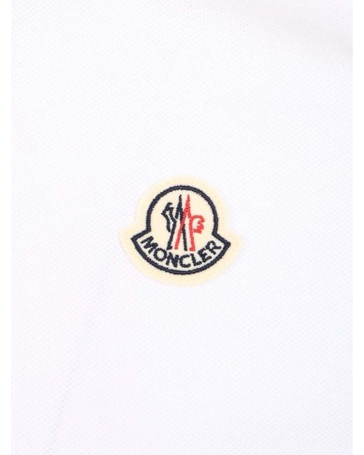 Moncler White Short-Sleeved Polo Shirt for men