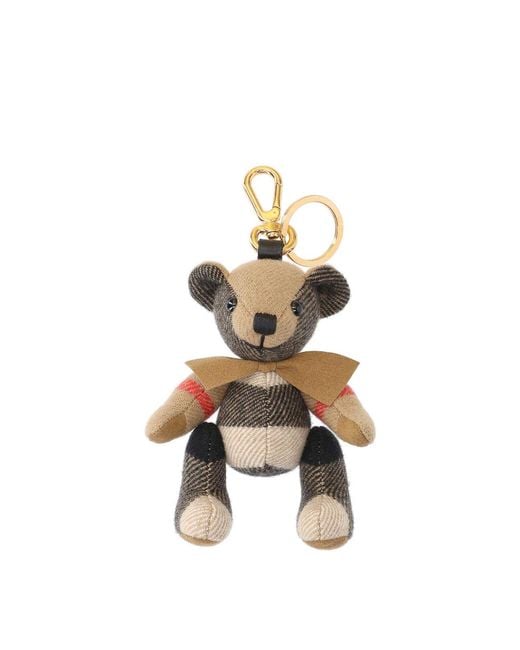 Burberry White Thomas Bear Keychain Charm