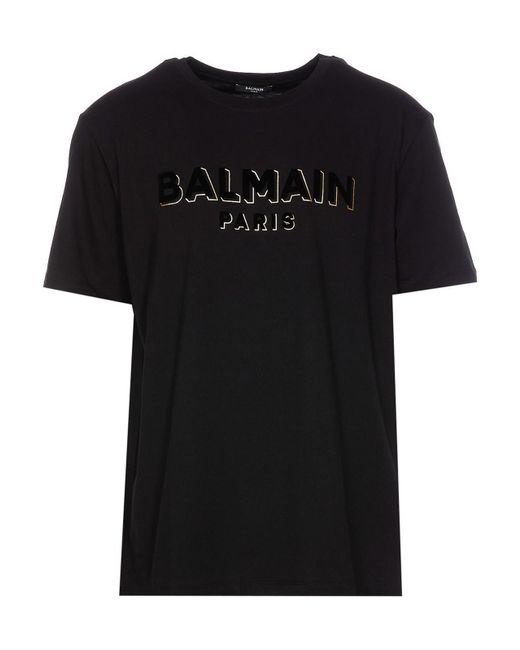 Balmain Black Flock T-shirt for men