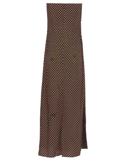 Matteau Brown Bias Column Dress