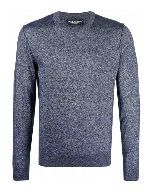 Dolce & Gabbana Blue Crew Neck Pullover for men