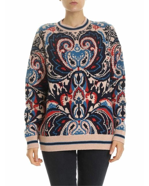 See By Chloé Gray Paisley Jacquard Crewneck Jumper