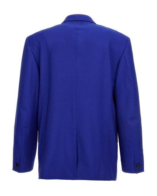 Versace Blue Double-breasted Blazer Jacket for men