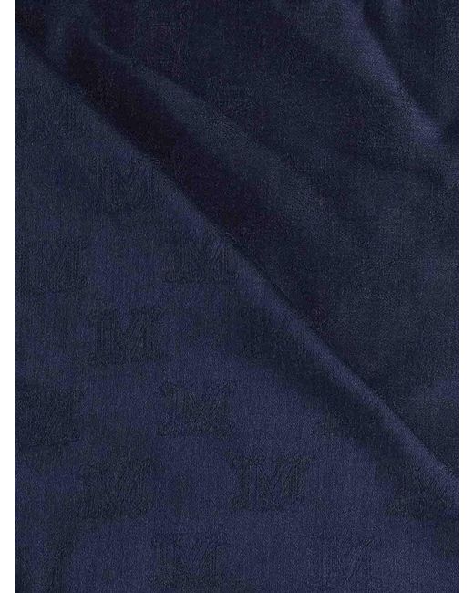 Max Mara Blue Wool And Silk Stole