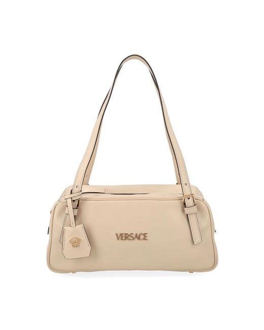 Borsa Con Etichetta di Versace in Natural