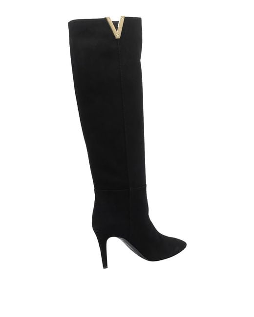 Via Roma 15 Black V Suede Pump Boots