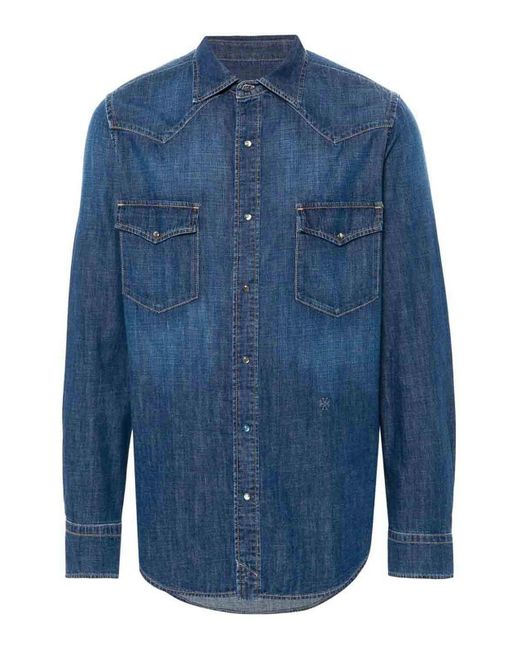 Jacob Cohen Blue Denim Shirt for men
