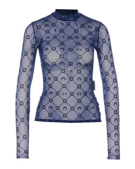 MARINE SERRE Avyblue Moonogram Longsleeves Top