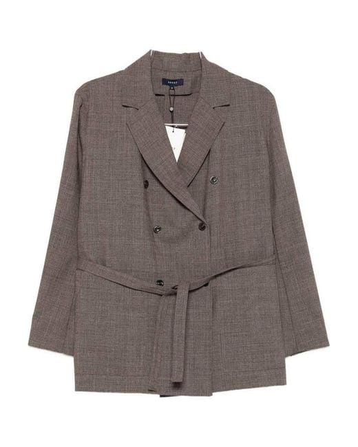 Soeur Brown Double-Breasted Blazer