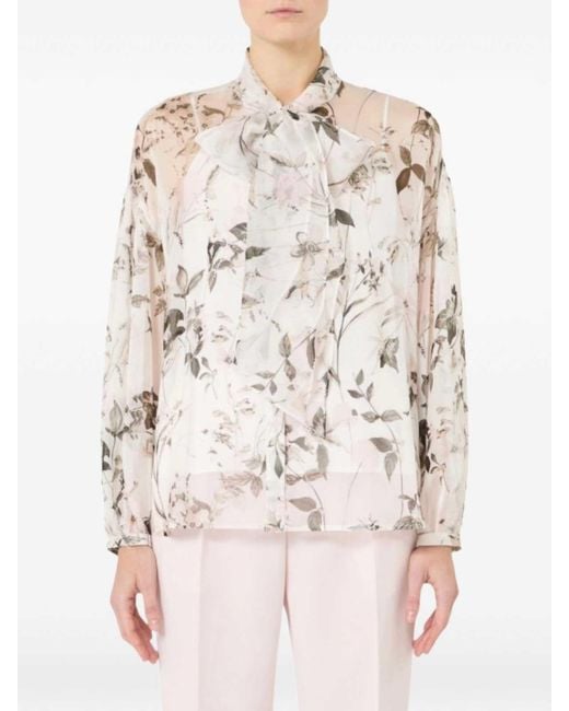 Max Mara White Silk Blouse