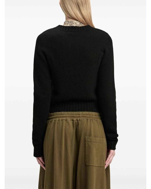 Palm Angels Black Pa Monogram-Inversia Cardigan