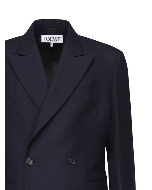 Loewe Blue Double-Breasted Jacket for men