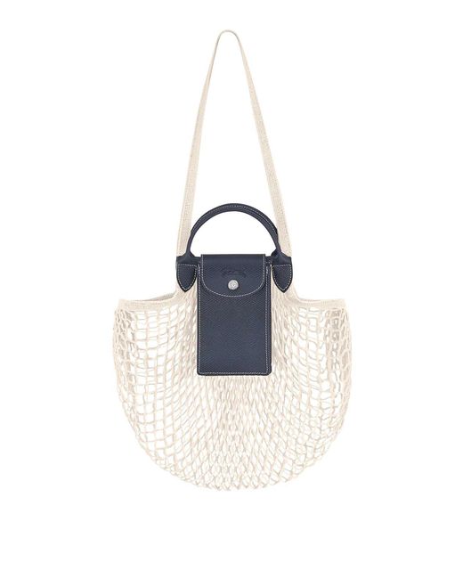 Longchamp Blue L Le Pliage Collection Mesh Bag