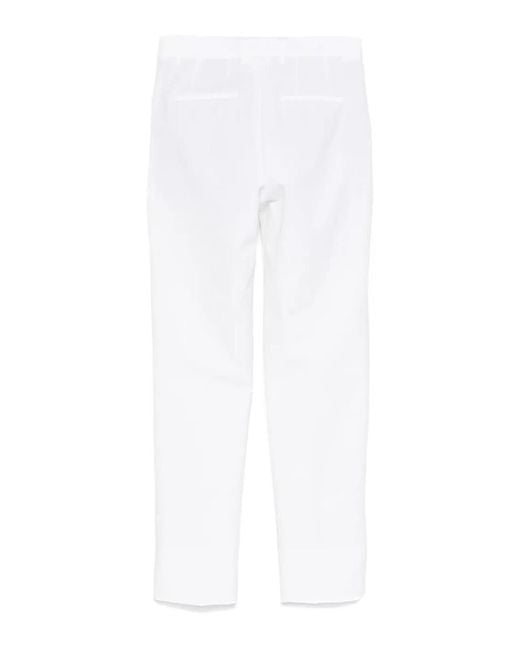 Incotex White Tapered Leg Cotton Blend Trousers