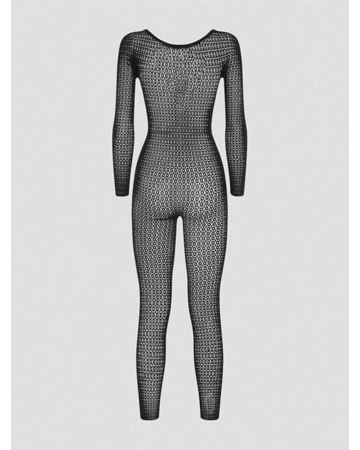 Wolford Gray Daisy Net Catsuit